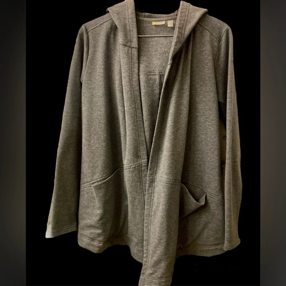 NWOT Zella Ria Open Front Hooded Sweater- Size Medium - Picture 3 of 7